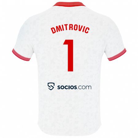 Kandiny Hombre Camiseta Marko Dmitrović #1 Blanco 1ª Equipación 2023/24 La Camisa Chile