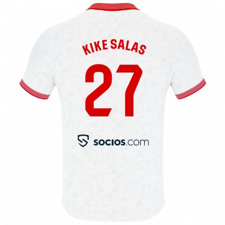 Kandiny Hombre Camiseta Kike Salas #27 Blanco 1ª Equipación 2023/24 La Camisa Chile