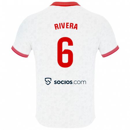 Kandiny Hombre Camiseta Pablo Rivera #6 Blanco 1ª Equipación 2023/24 La Camisa Chile