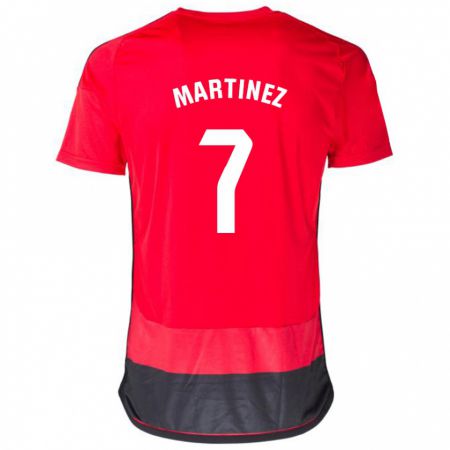 Kandiny Hombre Camiseta Gabri Martínez #7 Negro Rojo 1ª Equipación 2023/24 La Camisa Chile