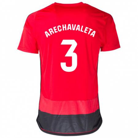 Kandiny Hombre Camiseta Jorge Arechavaleta #3 Negro Rojo 1ª Equipación 2023/24 La Camisa Chile