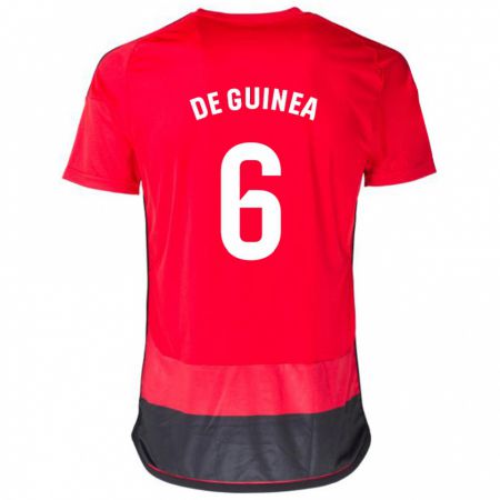 Kandiny Hombre Camiseta Asier Ortiz De Guinea #6 Negro Rojo 1ª Equipación 2023/24 La Camisa Chile