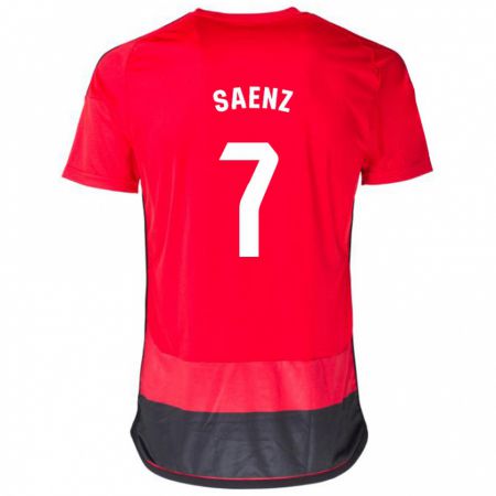 Kandiny Hombre Camiseta Raúl Sáenz #7 Negro Rojo 1ª Equipación 2023/24 La Camisa Chile