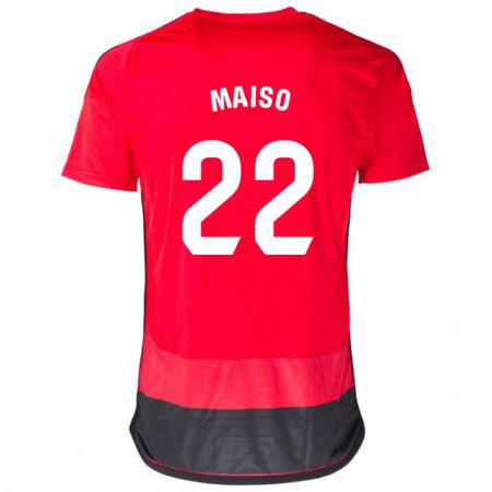 Kandiny Hombre Camiseta Álvaro Maiso #22 Negro Rojo 1ª Equipación 2023/24 La Camisa Chile