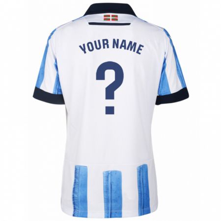 Kandiny Hombre Camiseta Su Nombre #0 Azul Blanco 1ª Equipación 2023/24 La Camisa Chile