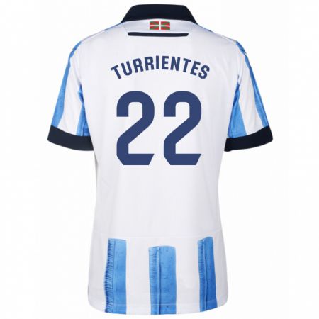 Kandiny Hombre Camiseta Beñat Turrientes #22 Azul Blanco 1ª Equipación 2023/24 La Camisa Chile