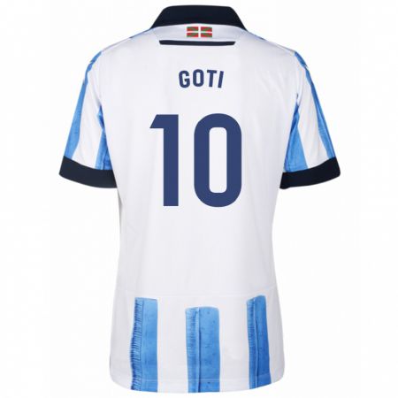 Kandiny Hombre Camiseta Mikel Goti #10 Azul Blanco 1ª Equipación 2023/24 La Camisa Chile