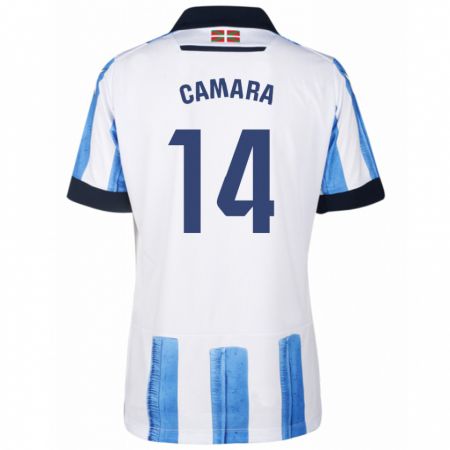 Kandiny Hombre Camiseta Ibra Cámara #14 Azul Blanco 1ª Equipación 2023/24 La Camisa Chile