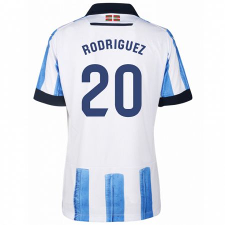 Kandiny Hombre Camiseta Mikel Rodriguez #20 Azul Blanco 1ª Equipación 2023/24 La Camisa Chile