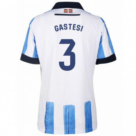 Kandiny Hombre Camiseta Gorka Gastesi #3 Azul Blanco 1ª Equipación 2023/24 La Camisa Chile