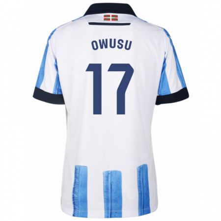 Kandiny Hombre Camiseta Jacqueline Owusu #17 Azul Blanco 1ª Equipación 2023/24 La Camisa Chile