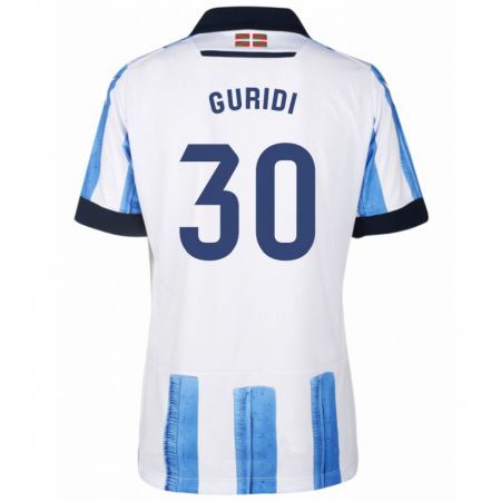 Kandiny Hombre Camiseta Elene Guridi Mesonero #30 Azul Blanco 1ª Equipación 2023/24 La Camisa Chile