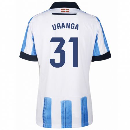 Kandiny Hombre Camiseta Haizea Uranga Agirre #31 Azul Blanco 1ª Equipación 2023/24 La Camisa Chile