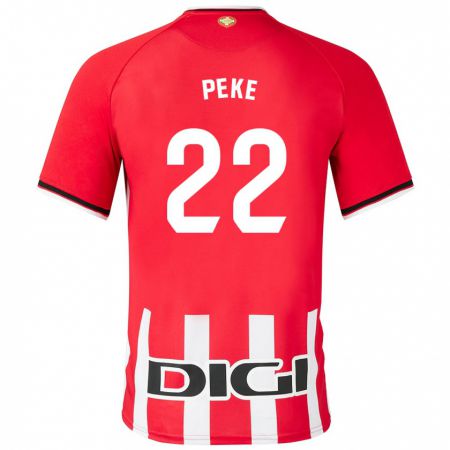 Kandiny Hombre Camiseta Ainize Barea Nuñez #22 Rojo 1ª Equipación 2023/24 La Camisa Chile