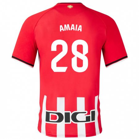 Kandiny Hombre Camiseta Amaia Martinez De La Peña #28 Rojo 1ª Equipación 2023/24 La Camisa Chile