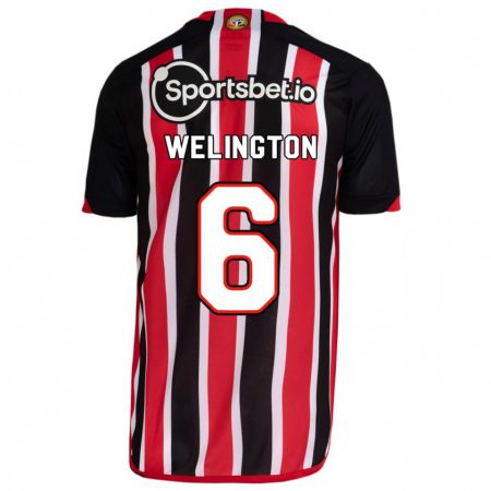 Kandiny Hombre Camiseta Welington #6 Azul Rojo 2ª Equipación 2023/24 La Camisa Chile