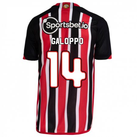 Kandiny Hombre Camiseta Giuliano Galoppo #14 Azul Rojo 2ª Equipación 2023/24 La Camisa Chile