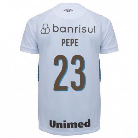 Kandiny Hombre Camiseta Pepê #23 Blanco 2ª Equipación 2023/24 La Camisa Chile