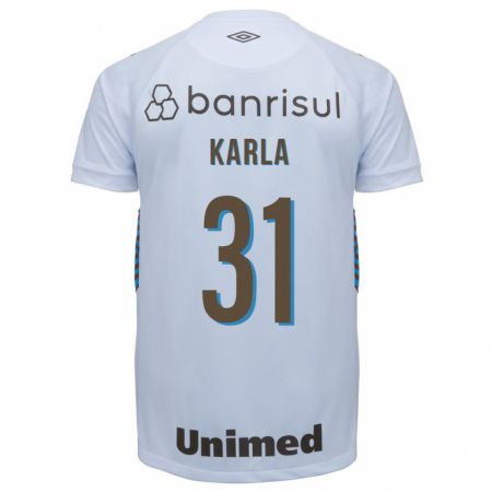 Kandiny Hombre Camiseta Emmily Karla #31 Blanco 2ª Equipación 2023/24 La Camisa Chile