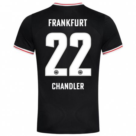 Kandiny Hombre Camiseta Timothy Chandler #22 Negro 2ª Equipación 2023/24 La Camisa Chile