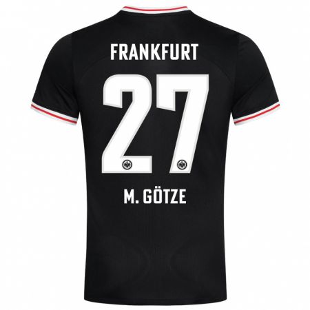 Kandiny Hombre Camiseta Mario Götze #27 Negro 2ª Equipación 2023/24 La Camisa Chile