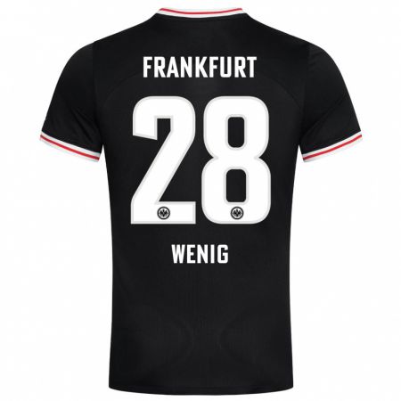 Kandiny Hombre Camiseta Marcel Wenig #28 Negro 2ª Equipación 2023/24 La Camisa Chile