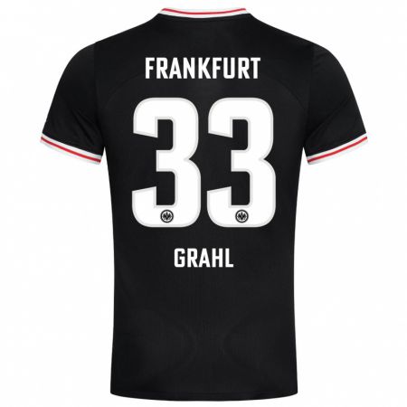 Kandiny Hombre Camiseta Jens Grahl #33 Negro 2ª Equipación 2023/24 La Camisa Chile