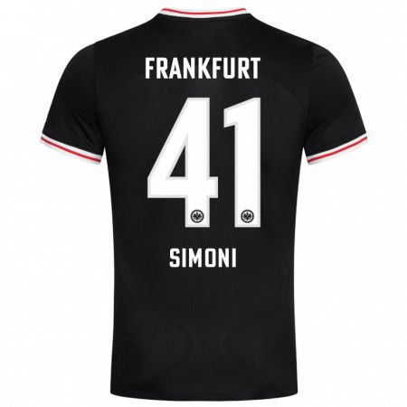 Kandiny Hombre Camiseta Simon Simoni #41 Negro 2ª Equipación 2023/24 La Camisa Chile
