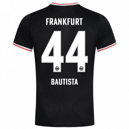 Kandiny Hombre Camiseta Davis Bautista #44 Negro 2ª Equipación 2023/24 La Camisa Chile