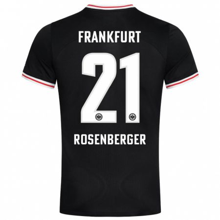 Kandiny Hombre Camiseta Robin Rosenberger #21 Negro 2ª Equipación 2023/24 La Camisa Chile