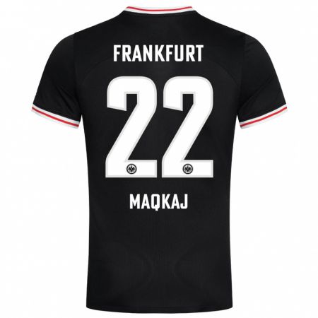 Kandiny Hombre Camiseta Dritan Maqkaj #22 Negro 2ª Equipación 2023/24 La Camisa Chile