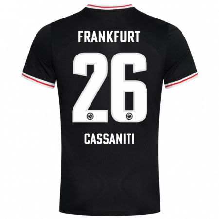 Kandiny Hombre Camiseta Nino Cassaniti #26 Negro 2ª Equipación 2023/24 La Camisa Chile
