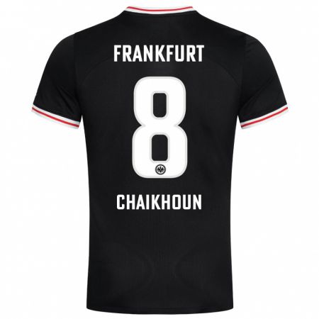 Kandiny Hombre Camiseta Ayoub Chaikhoun #8 Negro 2ª Equipación 2023/24 La Camisa Chile