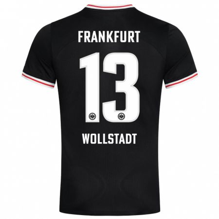 Kandiny Hombre Camiseta Fabio Wollstadt #13 Negro 2ª Equipación 2023/24 La Camisa Chile