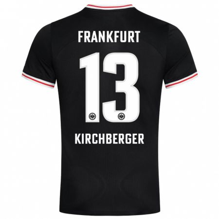 Kandiny Hombre Camiseta Virginia Kirchberger #13 Negro 2ª Equipación 2023/24 La Camisa Chile
