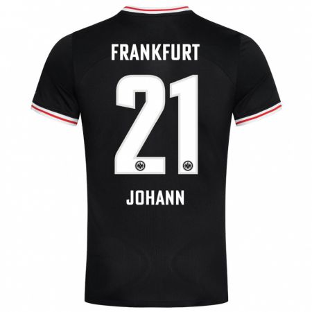 Kandiny Hombre Camiseta Hannah Johann #21 Negro 2ª Equipación 2023/24 La Camisa Chile
