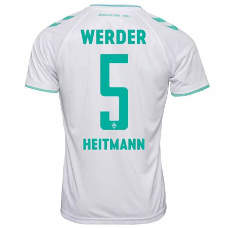 Kandiny Hombre Camiseta Mats Heitmann #5 Blanco 2ª Equipación 2023/24 La Camisa Chile