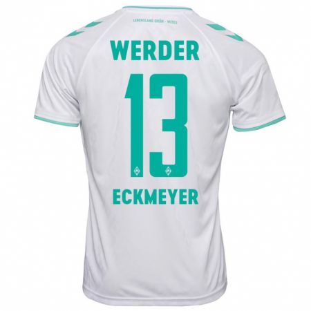 Kandiny Hombre Camiseta Tjark Eckmeyer #13 Blanco 2ª Equipación 2023/24 La Camisa Chile