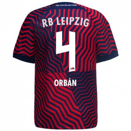 Kandiny Hombre Camiseta Willi Orbán #4 Azul Rojo 2ª Equipación 2023/24 La Camisa Chile