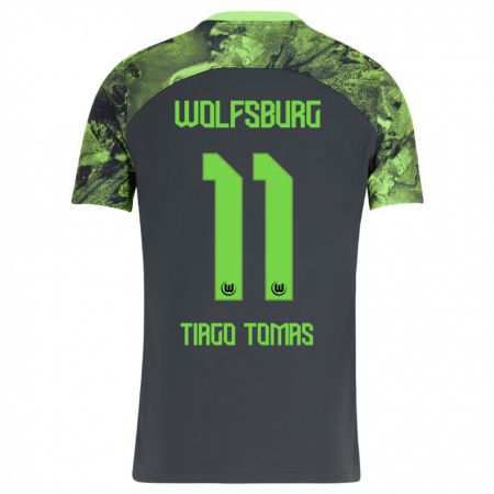 Kandiny Hombre Camiseta Tiago Tomás #11 Gris Oscuro 2ª Equipación 2023/24 La Camisa Chile