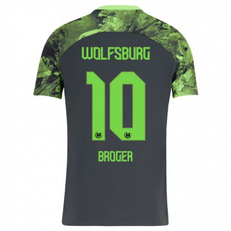 Kandiny Hombre Camiseta Bennit Bröger #10 Gris Oscuro 2ª Equipación 2023/24 La Camisa Chile