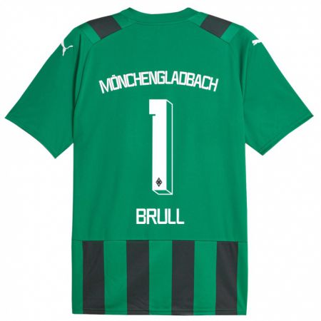 Kandiny Hombre Camiseta Maximilian Brüll #1 Verde Negro 2ª Equipación 2023/24 La Camisa Chile