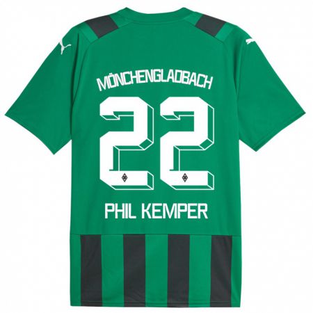 Kandiny Hombre Camiseta Phil Kemper #22 Verde Negro 2ª Equipación 2023/24 La Camisa Chile