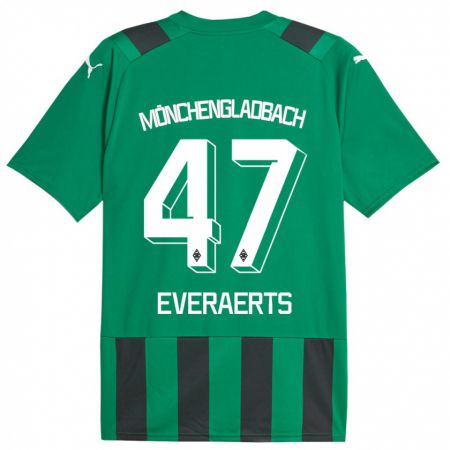 Kandiny Hombre Camiseta Kim Everaerts #47 Verde Negro 2ª Equipación 2023/24 La Camisa Chile