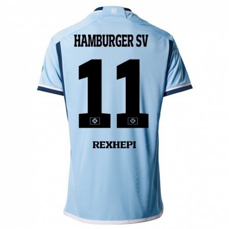 Kandiny Hombre Camiseta Arlind Rexhepi #11 Azul 2ª Equipación 2023/24 La Camisa Chile