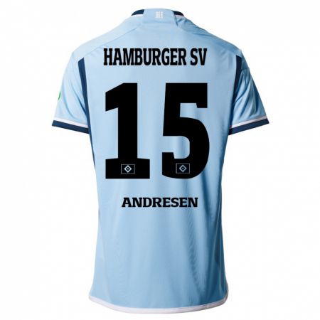 Kandiny Hombre Camiseta Bent Andresen #15 Azul 2ª Equipación 2023/24 La Camisa Chile