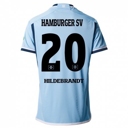 Kandiny Hombre Camiseta Tjark Hildebrandt #20 Azul 2ª Equipación 2023/24 La Camisa Chile