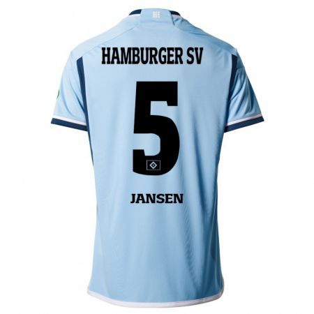 Kandiny Hombre Camiseta Marcell Jansen #5 Azul 2ª Equipación 2023/24 La Camisa Chile