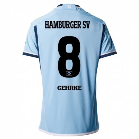 Kandiny Hombre Camiseta Stefan Gehrke #8 Azul 2ª Equipación 2023/24 La Camisa Chile