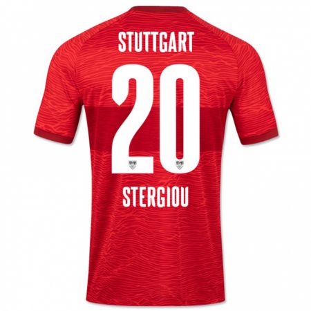 Kandiny Hombre Camiseta Leonidas Stergiou #20 Rojo 2ª Equipación 2023/24 La Camisa Chile